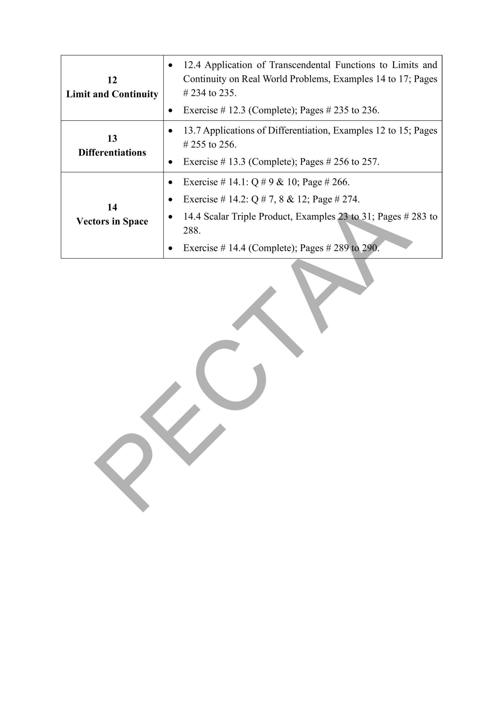 Mathematics 1st year Smart Syllabus 2026 Pg#3